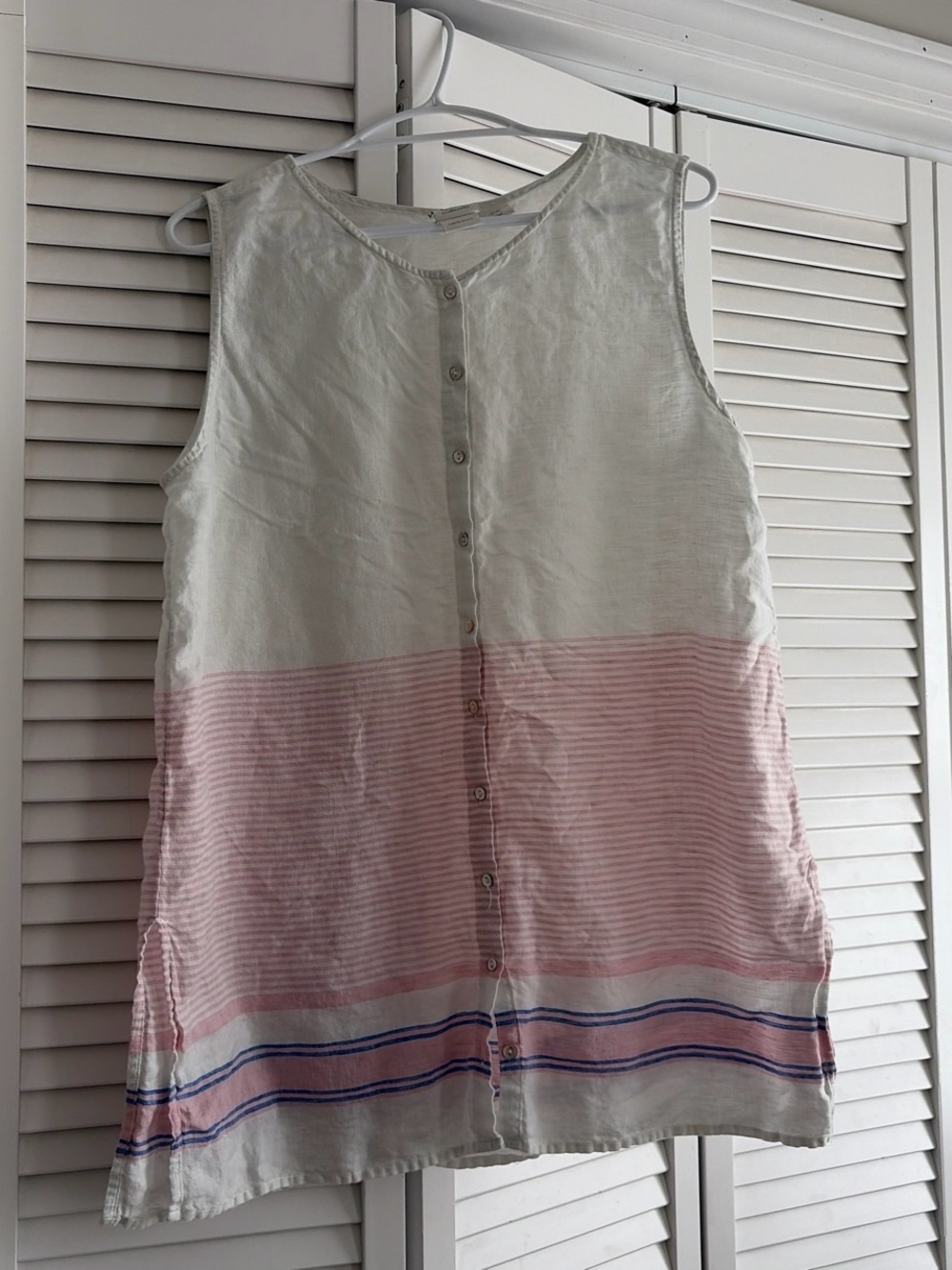 C&C California White Linen Sleeveless Top